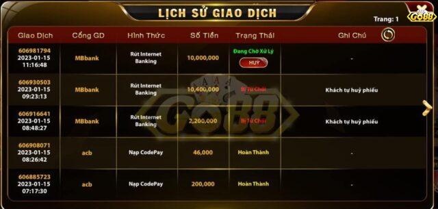 Nạp và Rút Tiền Go88
